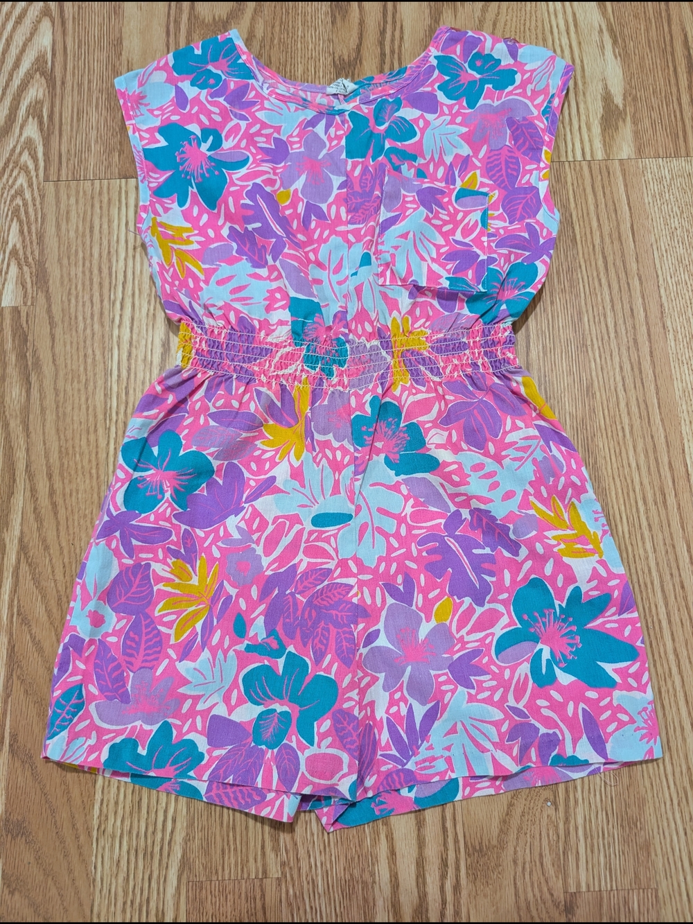 Girls' Vintage 90's Tropical Floral Summer Romper 12